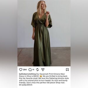 Baltic Born Olive Green Maxi Dress